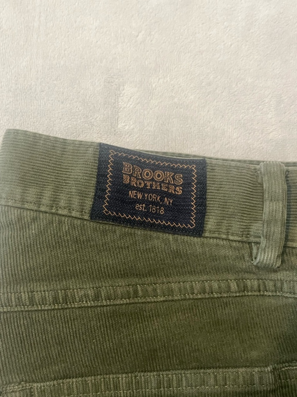 Brooks Brothers Slim Fit Corduroy Cotton Pants Men's 32x32 Olive Green - Picture 4 of 10